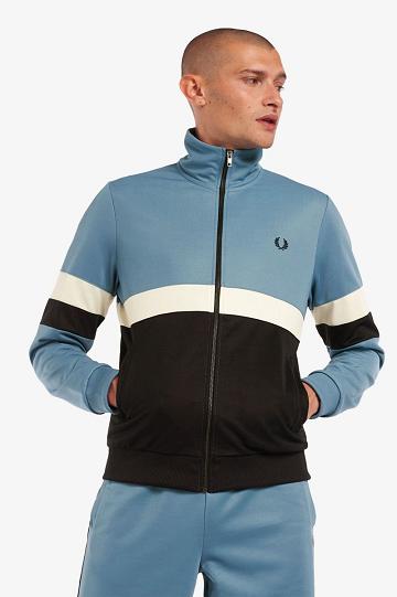 Kurtka Fred Perry Panelled Track Damskie Szare Niebieskie | PL 1910OKIR